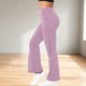 thumbnail image 4 of Pincandy Women's Solid Color High Waist Flared Yoga Pants - with Pockets, Casual Fit for Yoga & Daily Wear, 4 of 7