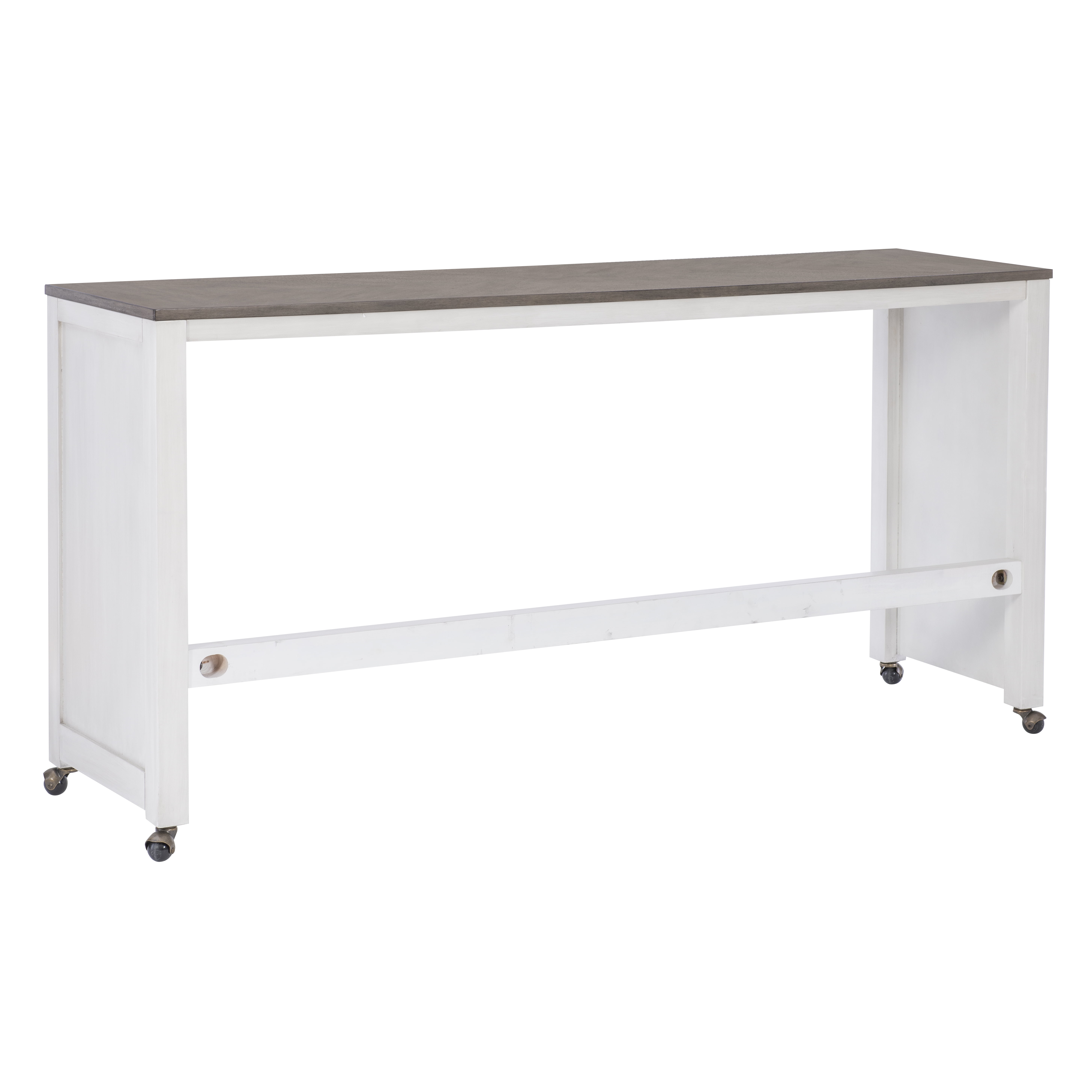 Powell Malfoy 5-Piece Nesting Console Table Set with 3 Stools, Antique White