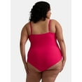 thumbnail image 4 of Time and Tru Women’s and Women’s Plus Mesh Inset One Piece Swimsuit, Sizes XS-3X, 4 of 5