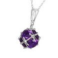 thumbnail image 2 of Galaxy Gold 14K White Gold 2.8 Carat Natural Amethysts Pendant Necklace - February Birthstone - Peace & Wisdom - 16" to 24" - Fine Jewelry for Women, 2 of 3
