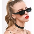 thumbnail image 4 of ADE WU Gafas de sol rectangulares para mujeres y hombres, gafas de sol retro de los años 90, gafas de sol de moda de concha de tortuga negra Y2K, 4 of 4