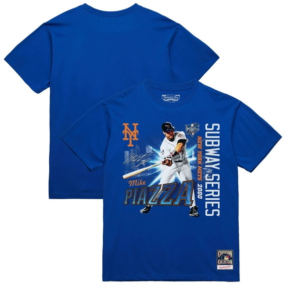 Men's Mike Piazza Royal New York Mets 2000 Subway Series 25th Anniversary T-Shirt