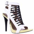 thumbnail image 1 of Womens Calvin Klein Nalo Strappy Dress Sandals - Black/White/Lemon, 1 of 6