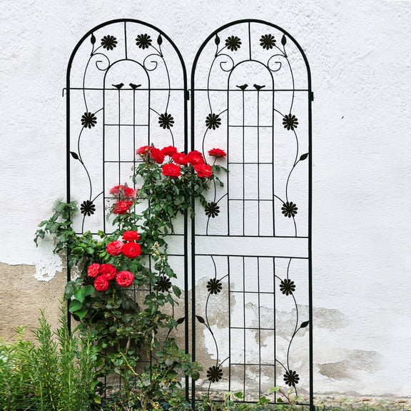 71" H - 2 pcs Heavy-duty Garden Trellis  Metal Rustproof Climbing Plant Supports Easy Assembly