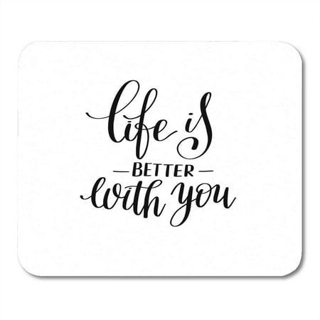 Better Days Album SIDONKU Life is Better You Black and White Lettering Phrase About Love to Valentines Day Album Text Mousepad Mouse Pad Mouse Mat 9x10 inch ()