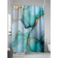 thumbnail image 5 of Fsddascl Turquoise Gold Marble Shower Curtain Set - 54" x 78" Washable Bathtub Curtain with 12 Hooks, Modern Abstract Geometric Waterproof Fabric Stall Shower Curtains for Bathroom/Bathtub Décor, 5 of 6