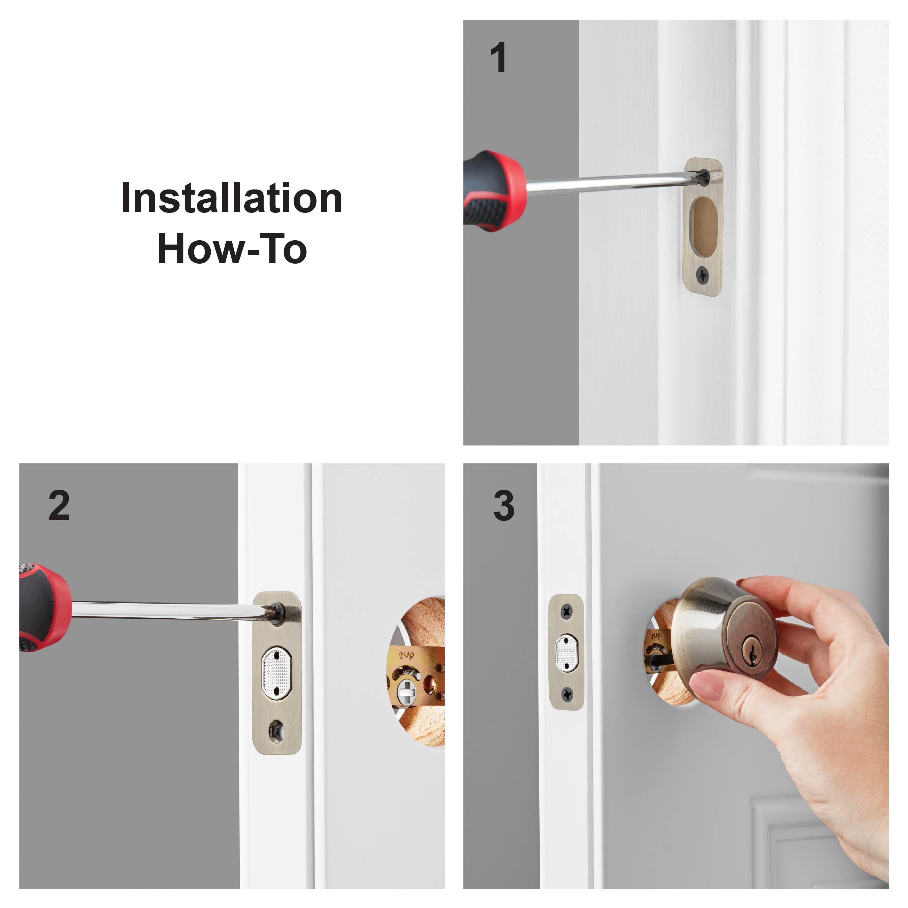 Hyper Tough Keyed Entry Single Cylinder Deadbolt Antique Brass