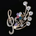 thumbnail image 3 of UDIYO Women's Rhinestone Musical Note Blossom Brooch Pin Jewelry Party Xmas Gift, 3 of 5