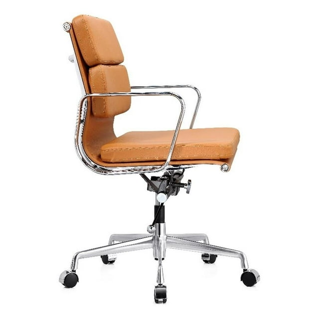 Pemberly Row Soft Double Padded Management Office Chair In Tan