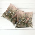 thumbnail image 3 of Ambesonne Floral Eucalyptus Throw Pillow Cover Pack of 2, Boho Wild Garden, 2 Pcs-20"x20", Rose and Olive Green, 3 of 5