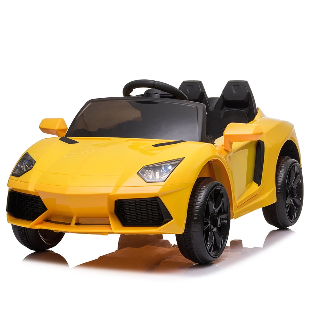 Kepooman Ride On Car Rechargeable Toy Vehicle, 12V Battery Powered Electric Ride On Car w/ 2.4 GHZ Parental Remote Control, LED Lights, Yellow Kepooman Ride On Car Rechargeable Toy Vehicle, 12V Battery Powered Electric Ride On Car w/ 2.4 GHZ Parental Remote Control, LED Lights, Yellow