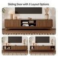 thumbnail image 2 of 59" TV Stand for Living Room, Mid Century Modern Entertainment Center for 55/60/65 Inch TV, Media Console with Fluted Sliding Doors and Sturdy Box Frame Leg, Walnut, 2 of 8