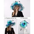 thumbnail image 6 of Women's Organza Saturday Horse Racing Derby Day Wide Brim Church Hat, 6 of 6