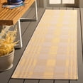 thumbnail image 2 of SAFAVIEH Courtyard Benjamin Plaid Indoor/Outdoor Runner Rug, Gold/Beige, 2'3" x 8', 2 of 9
