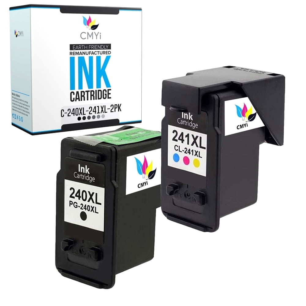 CMYi PG-240XL CL-241XL Ink Cartridge Compatible for Canon PIXMA Printer, 1 Black, 1 Tri-color