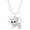 Necklace-Clear, variant on Cat Pendant Necklace or Earring Clear Rhinestone Crystal Rhodium Plated 17 Inch Snake Chain J0261-CR