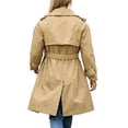 thumbnail image 5 of Kezqiaxn Lightweight Jacket Women Button Down Long Sleeve Fall Casual Long Outwear Collared Trench Coat with Pockets Khaki L, 5 of 9