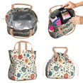thumbnail image 2 of Pioneer Flower Floral Print Pattern Drawstring Lunch Bag Women - Drawstring Lunch Bag Insulated for Work Office - Stain-Resistant Large Lunchbags for Women with Multi-Pockets, 2 of 6