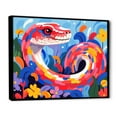 thumbnail image 2 of Designart "Graceful Serpents in Pop Art" Animals Framed Wall Art - Modern Farmhouse Pink Snake Living Room Framed Canvas Art, 2 of 6