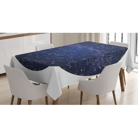 

Constellation Tablecloth High Detailed Sky Map of Northern Hemisphere with Names of Stars Rectangular Table Cover for Dining Room Kitchen 52 X 70 Inches Blue Cream Violet Blue by Ambesonne