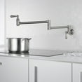 thumbnail image 2 of SUMERAIN Wall Mount Pot Filler Faucet Brushed Nickel Kitchen Sink Pot Filler Faucet Traditional Pot Filler Over Stove with Double Joint Swing Arms, 2 of 12