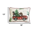 thumbnail image 2 of 13" X 18" Dog Red Truck and Christmas Tree Throw Pillow, 2 of 5
