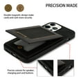 thumbnail image 2 of Feishell Wallet Case for iPhone 12, [RFID Blocking] Credit Card Holder Back Magnetic Buckle Luxury Premium PU Leather Purse Flip Kickstand Shockproof Cover For iPhone 12, Black, 2 of 8