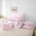 thumbnail image 6 of Erosebridal Pink Bowknot Ribbon Kids 7pcs Bedding Comforter Set,Dreamy Princess Style Queen Bedding Sets For Bowtie Girls,Pink Reversible, 6 of 7