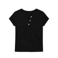 thumbnail image 6 of Babysbule Women's V Neck Button Placket Short Sleeve Henley T Shirt, Casual Loose Fit Top for Daily All Season Wear, 6 of 6