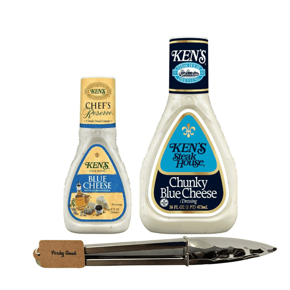 Ken's Steak House Blue Cheese Dressing,Chef’s Reserve Gorgonzola & Chunky with Perdy Good Tongs