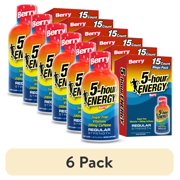 (6 pack) 5-hour ENERGY Shot, Regular Strength, Berry, 15 Count
