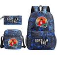 thumbnail image 1 of Three-Pieces Set Of School Bags For Male And Female Students, Campus Pencil Case, Canvas Bags Large-Capacity Backpack, 1 of 6