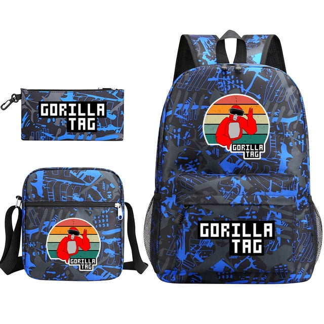 Three-Pieces Set Of School Bags For Male And Female Students, Campus Pencil Case, Canvas Bags Large-Capacity Backpack