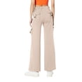 thumbnail image 5 of Cargo Pants Women Petite Size Elastic Waist Bootcut Yoga Workout Casual Trousers Beige XL, 5 of 5