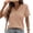 Beige, variant on SEMPAI Women's Casual V Neck Short Sleeve Waffle Knit Lace Patchwork Shirts Summer Loose Basic Tunic Tops Tee Blouses