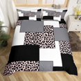 thumbnail image 2 of YST Striped Duvet Cover for Boys,Abstract Leopard Printed Bedding Set,Modern Square Bed Sets,Black Geometric Reversible Quilt Cover with 2 Pillowcases,Full,no Comforter, 2 of 5