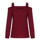 thumbnail image 4 of Camisas Para Mujer Camisetas de Gran Tamaño Manga Larga Cusal Cuello Redondo Hombro Con Fugas Sudaderas Ligeras Color Sólido Cobertura Tops Odeerbi  ODB134479, 4 of 9