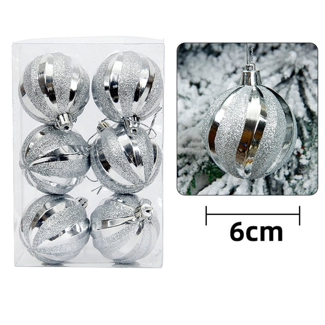 Adornos de Halloween, bola navideña colgante, colgante decorativo irrompible para árbol de Navidad, bolas de Navidad de 60 mm, juego de 6 unidades.