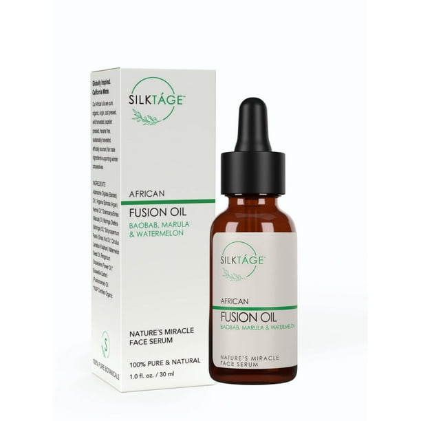 SILKTAGE African Fusion Oil Natures Miracle Face Serum con aceite de marula Baobab y Moringa para nutrir hidratar y restaurar la piel a una apariencia juvenil 1 fl oz