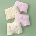 thumbnail image 2 of Likimi Toddler Girls Briefs Comfortable Cartoon Print Soft Casual Elastic Waistband Underwear Shorts 4Pcs Purple Size 11-12 Years, 2 of 3