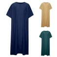 thumbnail image 5 of Lovskoo 2024 Men's Saudi Arabic Thobe Short Sleeve Robe Ramadan Muslim Dress Middle-East Islamic Clothing Navy, 5 of 5