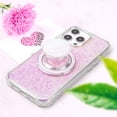 thumbnail image 5 of FAB POPS Pink Glitter Magnetic Phone Grip with Expanding Landscape Kickstand, Includes Universal Adhesive Adapter Plate, for Smartphones & Mini Tablets, 5 of 9