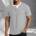thumbnail image 2 of GEWSEY Mens Short Sleeve Shirts Casual Cotton Summer Slim Fit Waffle T-Shirts (Light Gray, XL), 2 of 7
