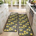 thumbnail image 4 of Kitchen Rugs Sets Of 2,Yellow Lemon Fruit Flowers Anti Fatigue Kitchen Mat Rugs Non Slip Washable,Decorative Kitchen Floor Mats for Kitchen,Sink,Laundry,17"x47"+17"x47", 4 of 5