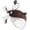 Coffee, variant on Byfri Feather Veil Fascinator Hat Black Polyester 22x20cm Elegant Pillbox Headwear for Wedding Tea Party