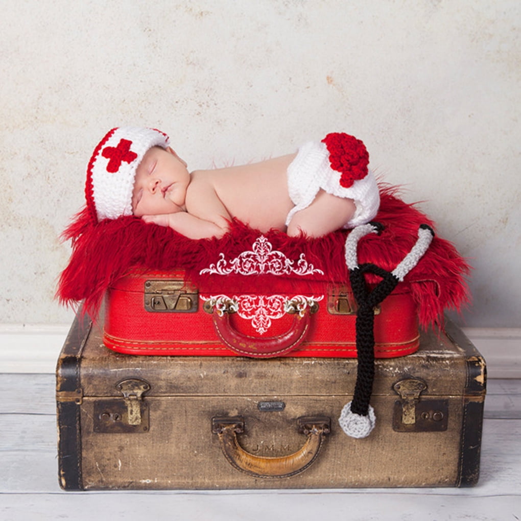 JI/_ Newborn Baby Knit Photography Rompers Clothes Photo Studio Costume Props N