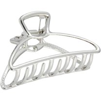 Strong Holding Geometric Hair Claw Clasp Shower Bath Metal Hair clip and clamp, Triangle Silver