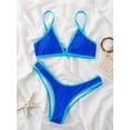 thumbnail image 2 of Conjunto de Bikini negro plisado con cordón para mujer, traje de baño de 3 piezas de manga larga, cintura alta, 2024, 2 of 5