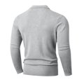 thumbnail image 3 of Fanshiluo Men's Polo Collar Knit Sweater, Long Sleeve Button Pullover Knitted Top for Fall Winter,XXXL,Big and Tall Men, 3 of 8