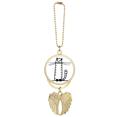 thumbnail image 1 of Porte-clés Voiture Rayée Chat Assis Noir Pendentif Aile d'Ange, 1 of 4